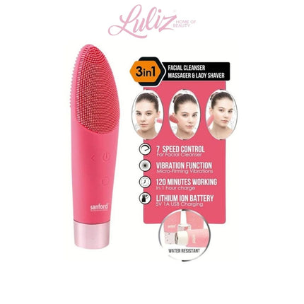 Sanford 3 in 1 Facial Cleanser Massager & Lady Shaver