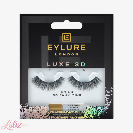Eylure London Luxe 3D Faux Mink Black Eyelashes - Star