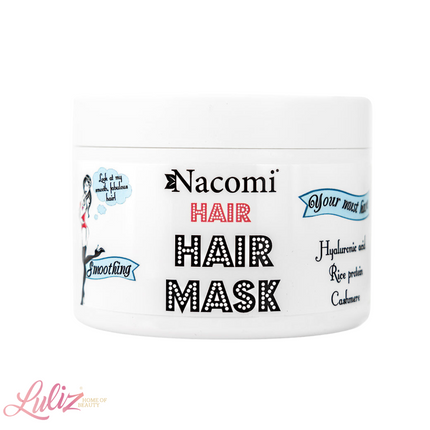 Nacomi Hair Mask Smoothing Hyaluronic Acid Rice Protein Cashmere 200Ml