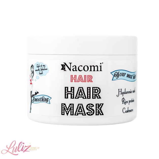 Nacomi Hair Mask Smoothing Hyaluronic Acid Rice Protein Cashmere 200Ml