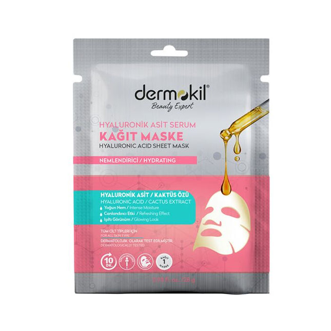 DERMKILL SHEET MASK WITH HYALURONIC ACID SERUM & CLAY