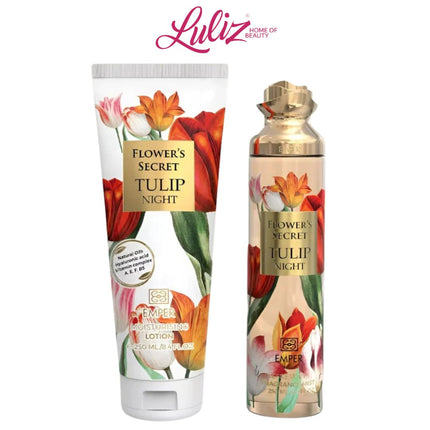 امبر فلاورز سيكريت توليب نايت عطر 250مل ومرطب 250مل