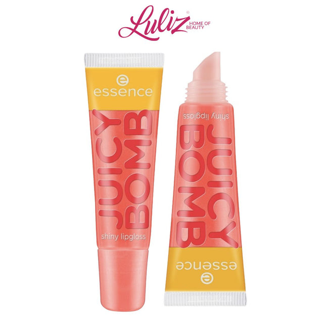 Two lip gloss products with 'Juicy Bomb' text on a white background, featuring the Luliz brand.
