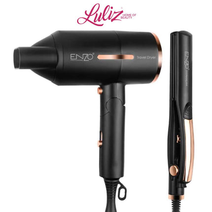 انزو مجفف الشعر الاحترافي ومكواة ثنائية