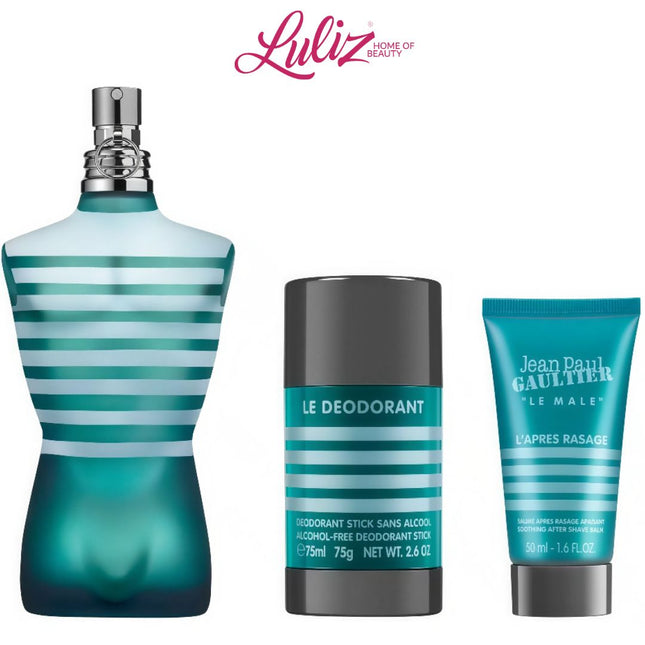 JEAN PAUL GAULTIER _ Le Male EDT 125Ml + After Shave Balm 50Ml + Deodorant Stick 75