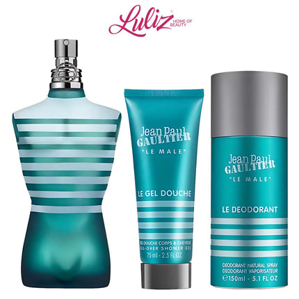 JEAN PAUL GAULTIER _ Le Male EDT 125ML + Shower Gel 75ML + Deodorant Spray 150ML