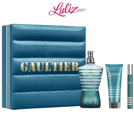 جان بول غوتييه - Le Male تواليت 125 مل + عطر تواليت 10 مل + جل استحمام 100 مل