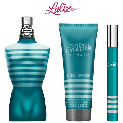 جان بول غوتييه - Le Male تواليت 125 مل + عطر تواليت 10 مل + جل استحمام 100 مل