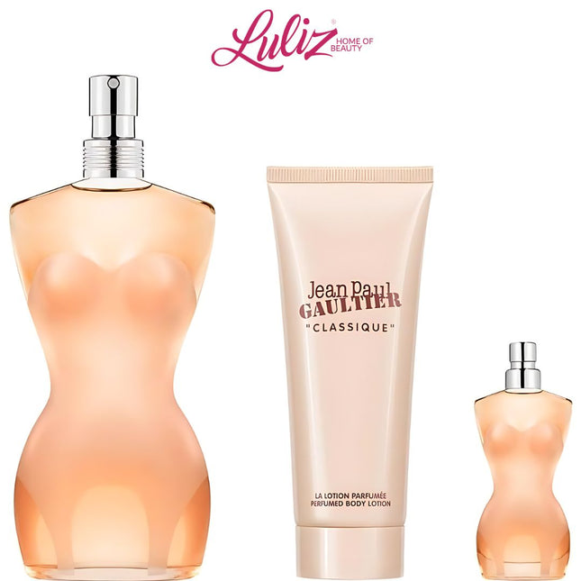 JEAN PAUL GAULTIER _ Classique EDT 100Ml + Mini EDT + Body Lotion 75Ml For Women