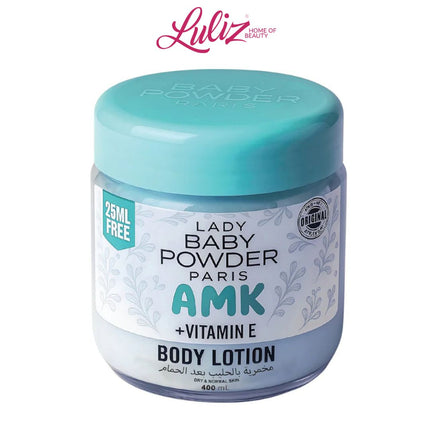 بيبي باودر - لوشن للجسم من إيه إم كيه، لون فيروزي، 400 مل