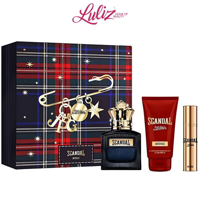 جان بول غوتييه - عطر سكاندال إنتنس 100 مل او دي بارفوم + عطر 10 مل + جل استحمام 75 مل