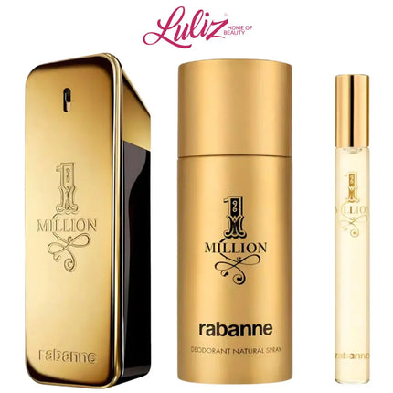 RABANNE - 1 Million EDT 100Ml + EDT 10Ml + Deodorant 150Ml Gift Set For Men