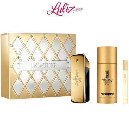 RABANNE - 1 Million EDT 100Ml + EDT 10Ml + Deodorant 150Ml Gift Set For Men