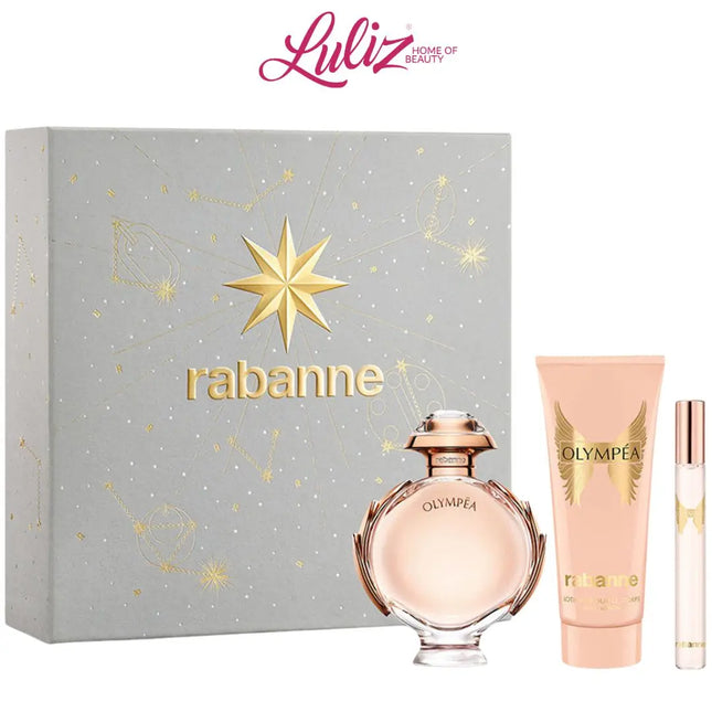 رابان - أولمبيا عطر او دي بارفوم 80 مل + عطر 10 مل + لوشن للجسم 100 مل للنساء