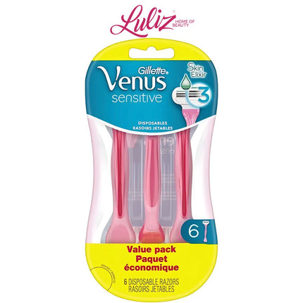 GILLETTE VENUS - Sensitive Disposable Razors for Women – 6 Count