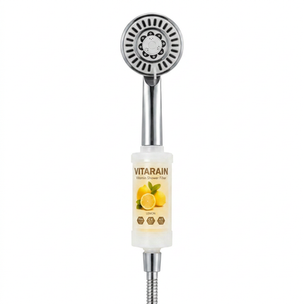 فلتر الشور الكوري بفيتامين C من فيتارين برائحة الليمون لتقليل الكلور وتحسين ماء الشور, VITARAIN Korean Vitamin C Shower Filter in Lemon scent for reducing chlorine and improving shower water