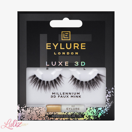 Eylure London Luxe 3D Faux Mink Black Eyelashes - Millennium